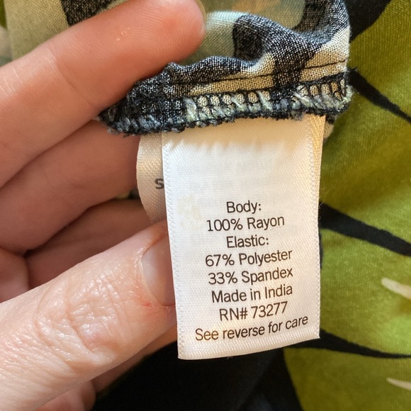 Croft & Borrow Monstera print midi dress, small EUC - Picture 10 of 11